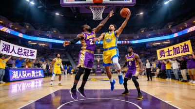 NBA篮球比赛现场直播画面 - 湖人队对阵勇士队激烈对抗